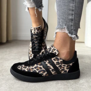 LULA 12 panterka trampki skóra naturalna