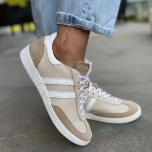 lula 12 beżowo białe trampki klasyczny model sportowe buty
