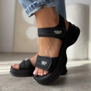 LULA 69 czarne sportowe sandały na rzepy